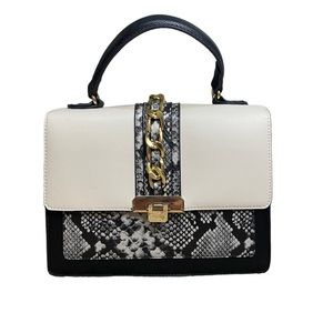 ALDO Black and White Handbag with chain design